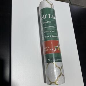 Shelf Liners Kitchen Cabinets 12x20 FT Gold Quatrefoil Non-Adhesive